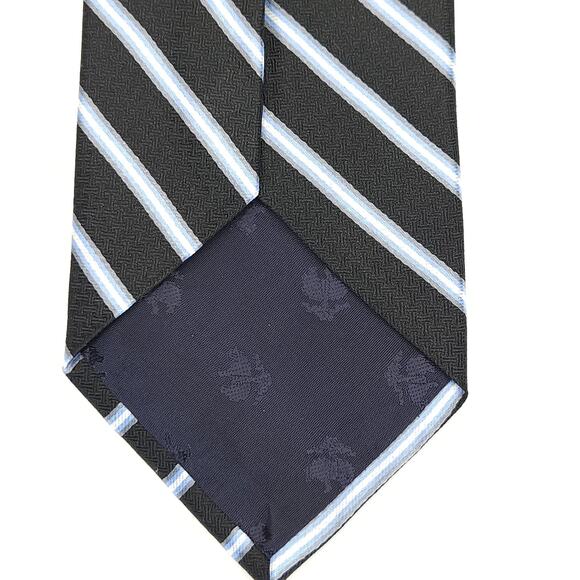 Brooks Brothers 346 Silk Tie Repp Stripe Black Preppy Academia Office USA EUC - Picture 4 of 4